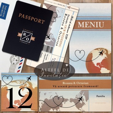 Set Bilet de avion cu pasaport