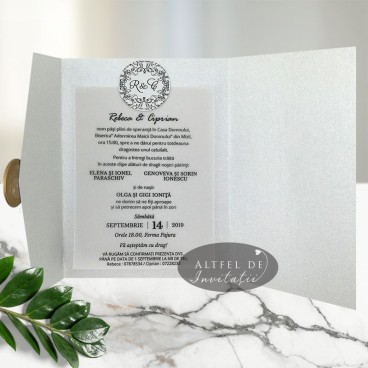 Invitatie nunta Sigiliul timpului argintiu