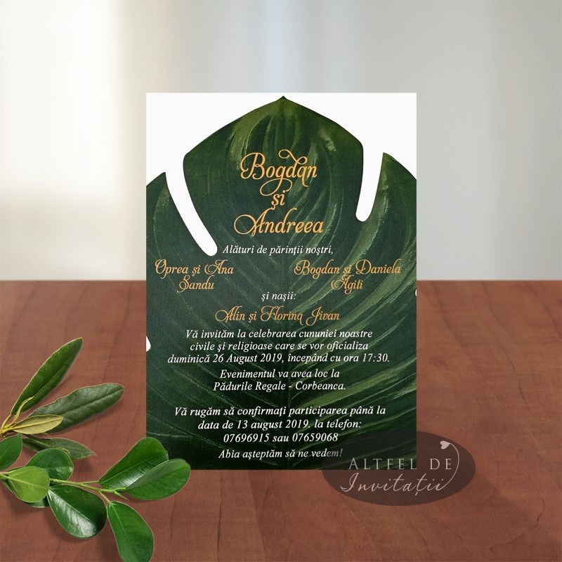 Invitatie nunta Natura Verde