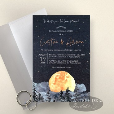 Invitatie nunta Pana la Luna