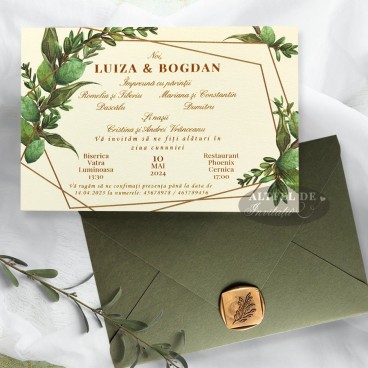 Invitatii nunta Verde Luxuriat